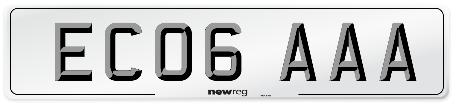 EC06 AAA Number Plate from New Reg